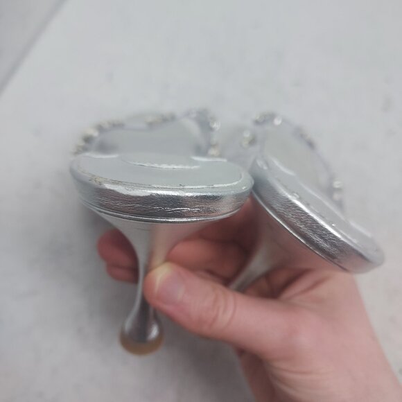 Christian Louboutin Degraqueen PVC Silver Jewel Heel Sandal - Picture 13 of 14